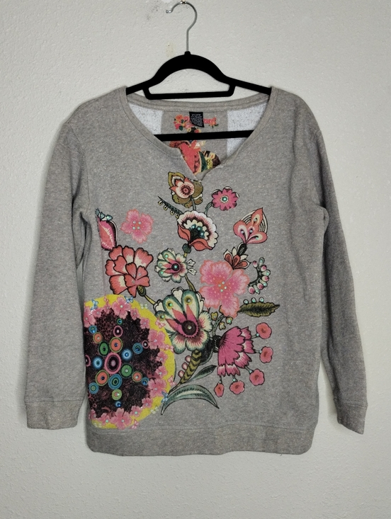 Desigual Tops - Desigual Floral Metallic Pullover Sweatshirt Women's Size Medium